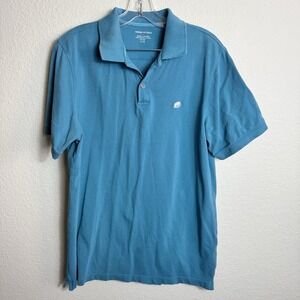 Banana Republic Men's Polo Shirt Size L Greenish Blue Short Sleeve Logo‎